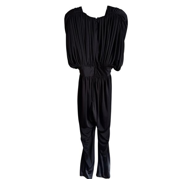 Vintage Lizzy & Johnny By Lucero Black Sequins Jumpsuit Plisse Disco 1980’s 6 - Picture 4 of 12
